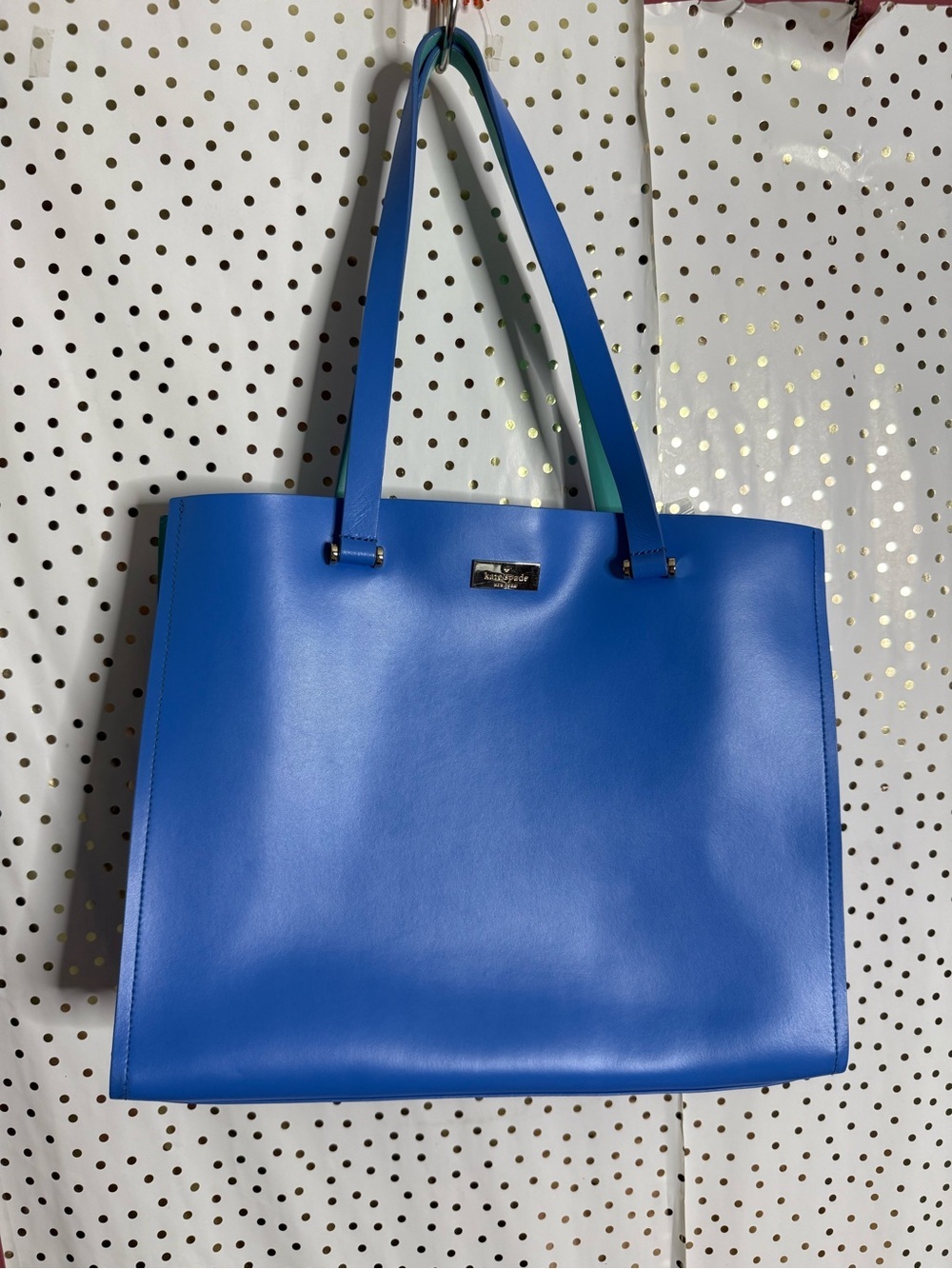 Kate Spade Blue Leather Tote Bag